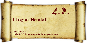 Linges Mendel névjegykártya